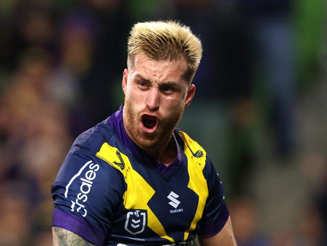 Cameron Munster scores a try for the Storm. Picture: NRL Images