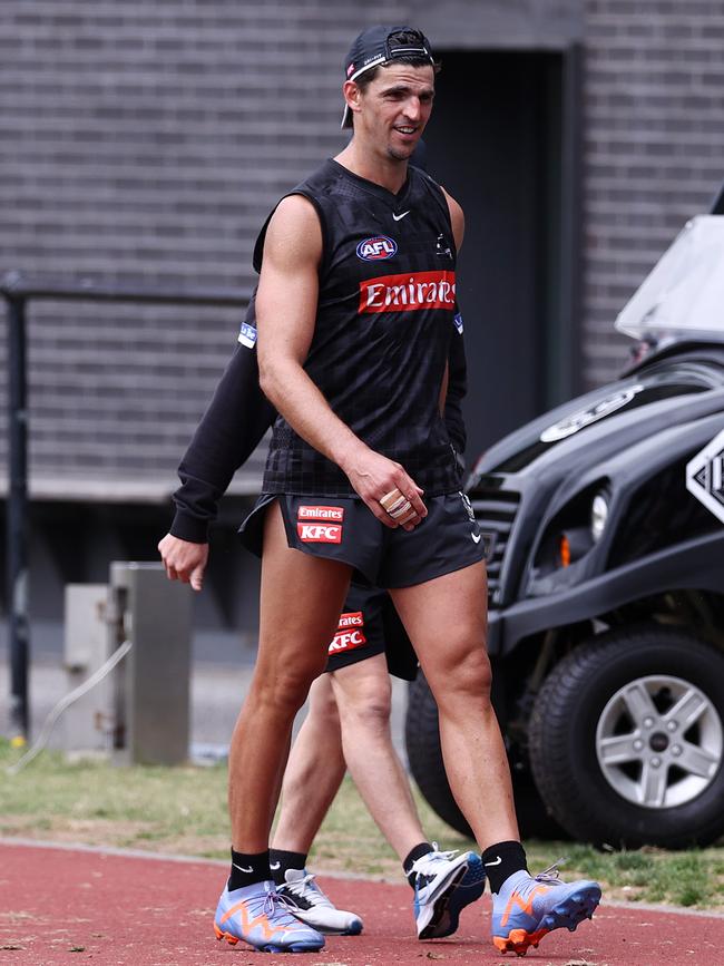 Pendlebury leaves the track early. Picture: Michael Klein