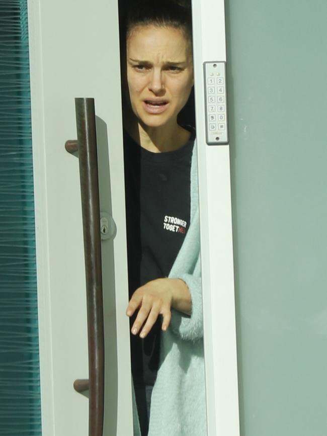 Natalie Portman at her Sydney rental last week. Picture: John Grainger