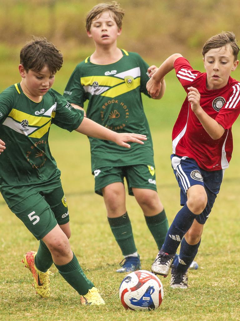 QAS V Michelton FC in the Premier Invitational Football Carnival at Nerang. Picture: Glenn Campbell