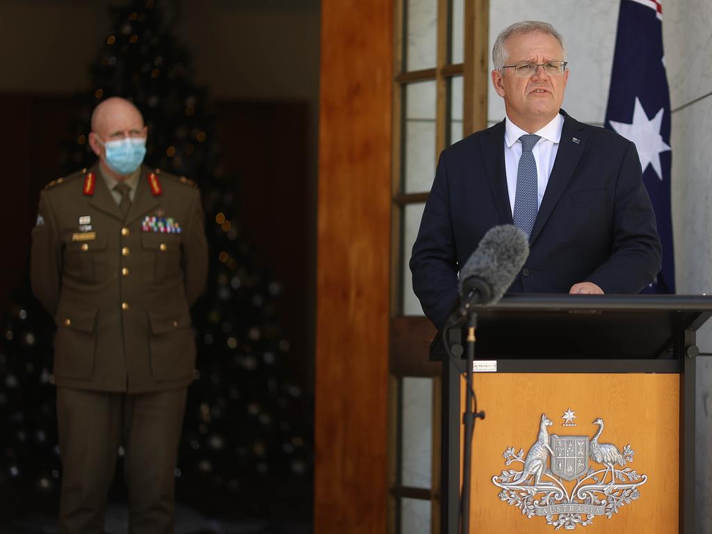 Prime Minister Scott Morrison flagged new rules for casual contacts would be introduced. Picture: NCA NewsWire / Gary Ramage