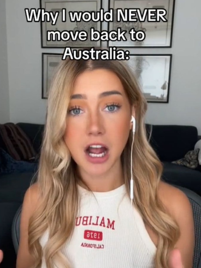 She revealed the “number one” reason why she is never moving back. Picture: TikTok (@rhiannoncunningham)