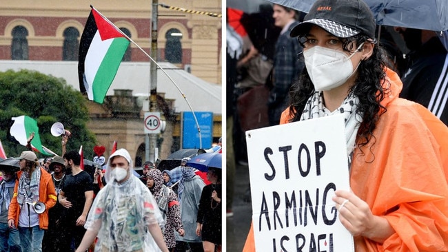 Thousands of attendees braced the rain to attend the 13th pro-Palestine protest in Melbourne's CBD