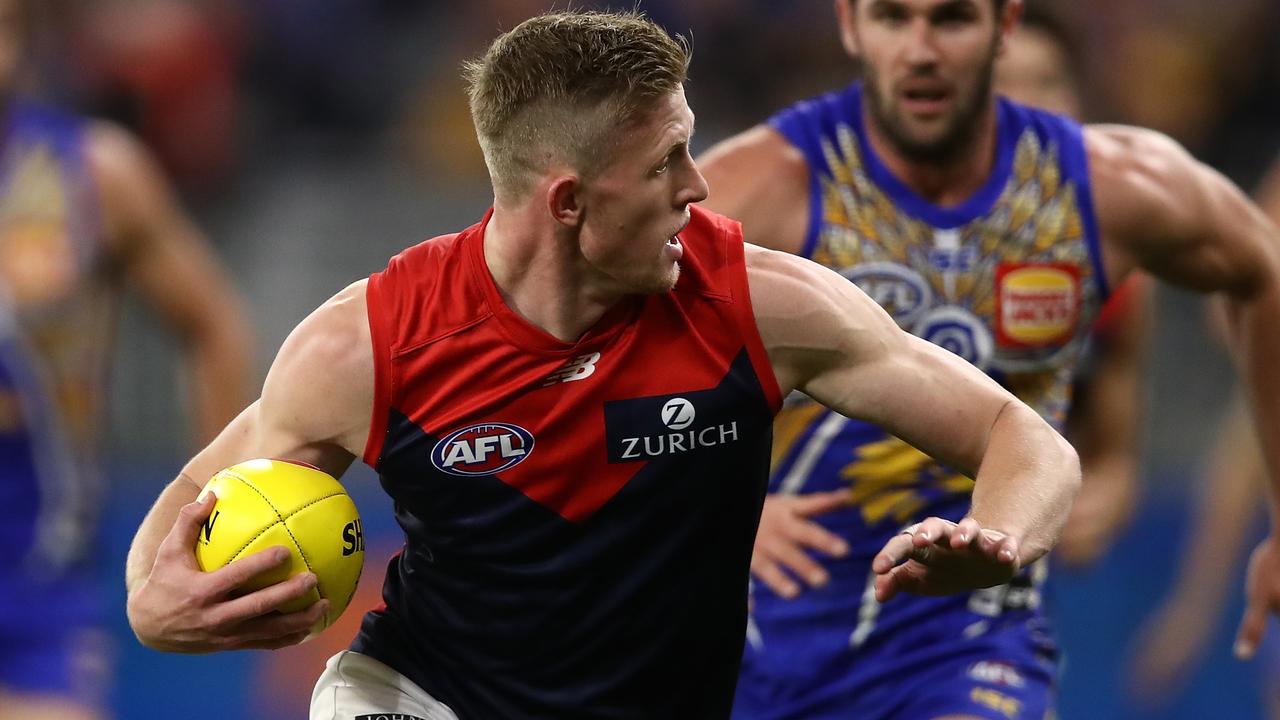 Sam Frost attempts to breakaway from Jack Darling. Picture: Getty Images