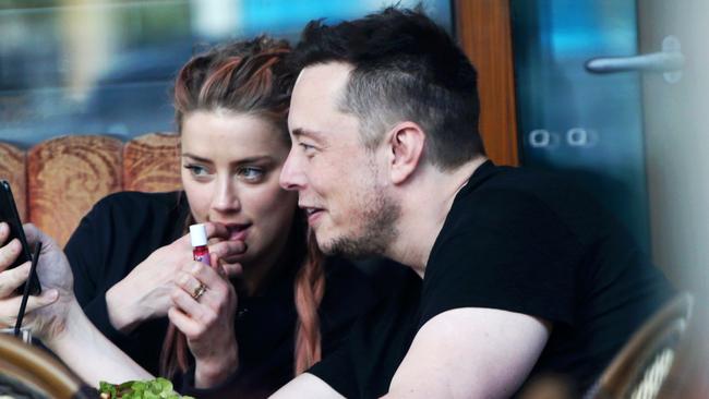 Amber Heard and Elon Musk on the Gold Coast in April. Picture: Nigel Hallett.