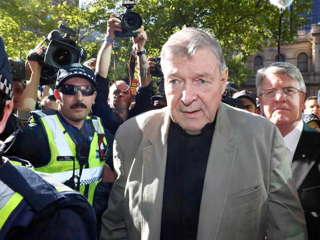 27/02/19 George Pell arrived at the county court in Melbourne for sentencing. Aaron Francis/The Australian