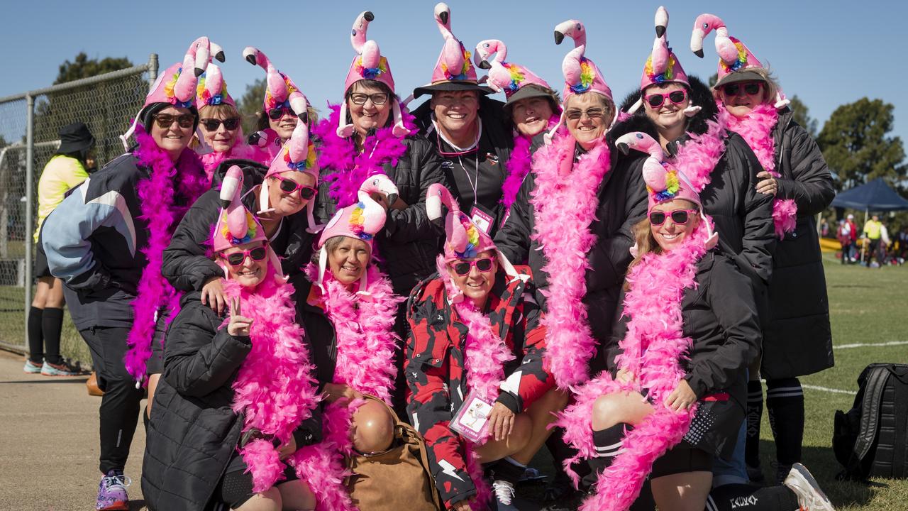 Members of Team Mackay at the 2023 Hockey Queensland Womens Masters State Championships at Clyde Park, Toowoomba.