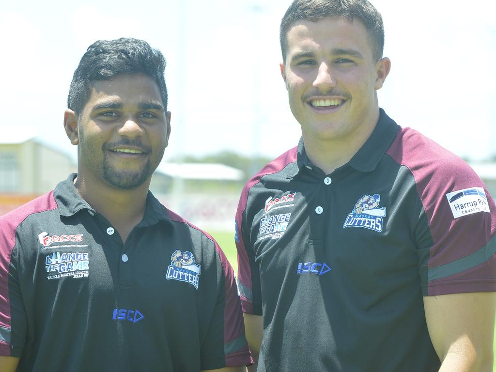 Mackay Cutters players Rayden Burns and Joshua Smith.