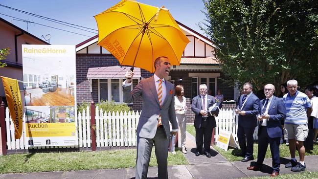 Auctioneer Michael Garofolo at 18 Archer St in Concord, which sold under the hammer for just under $2.7m. Picture: Sam Ruttyn