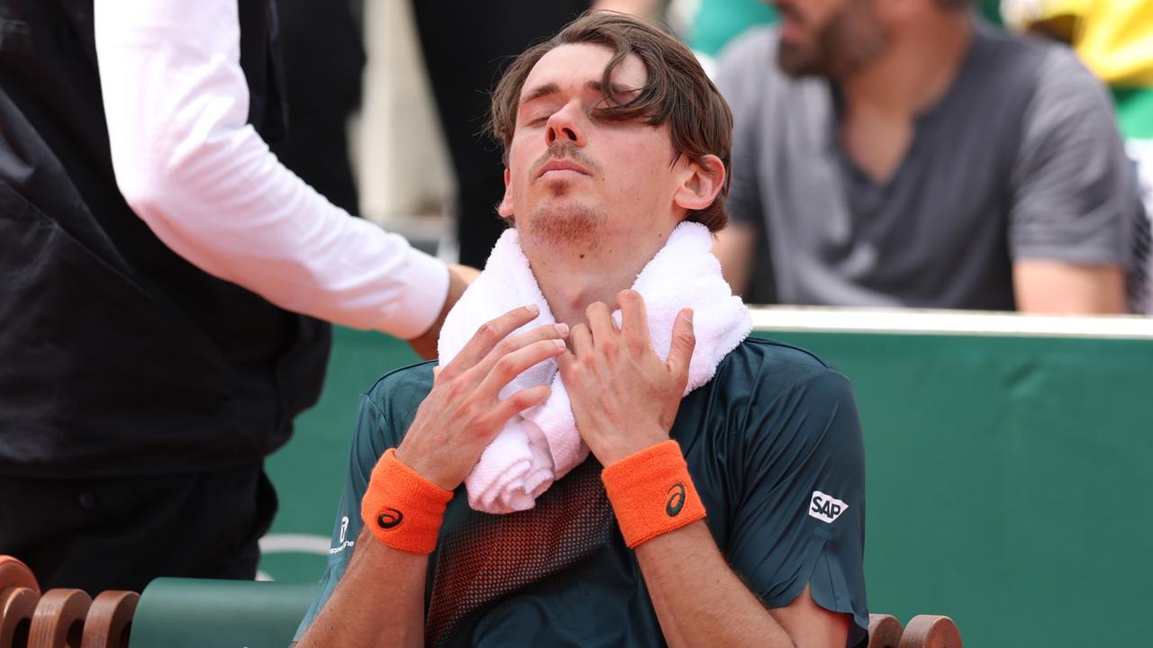 Alex de Minaur was feeling the pinch in Paris. Picture: Clive Brunskill/Getty Images