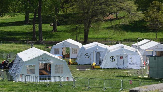 The Samaritans’ Purse Emergency Field Hospital in Central Park, New York. Picture: AFP.