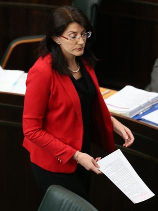 Human Services Minister Jacquie Petrusma in State Parliament today. Picture: NIKKI DAVIS-JONES