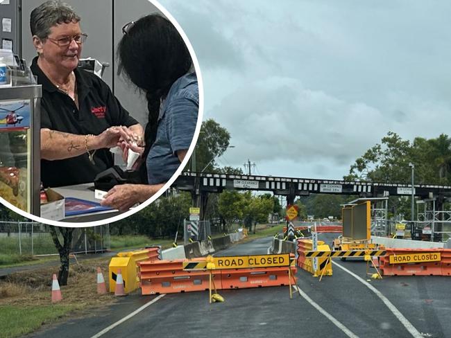 The persistent closure of Terania St due to damage done by vehicles hitting the heritage listed railway bridge are now impacting nearby businesses. Picture: Supplied