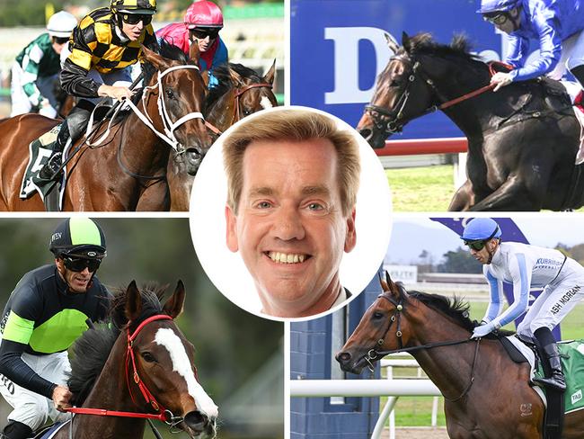 Ray Thomas gives strong winning chances today to (clockwise from top left) Joliestar, Pisanello, Hidden Motive and In Flight.