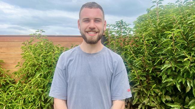 Blake Bourne, 23, trains strength and cardio five days a week in preparation for the big Simpson Desert run in August. Picture: Jack Colantuono