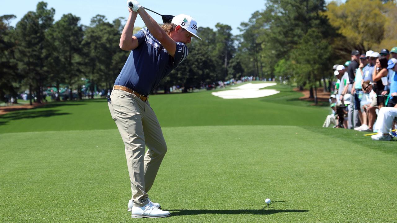 Cameron Smith during a practice at Augusta. Picture: AFP Images