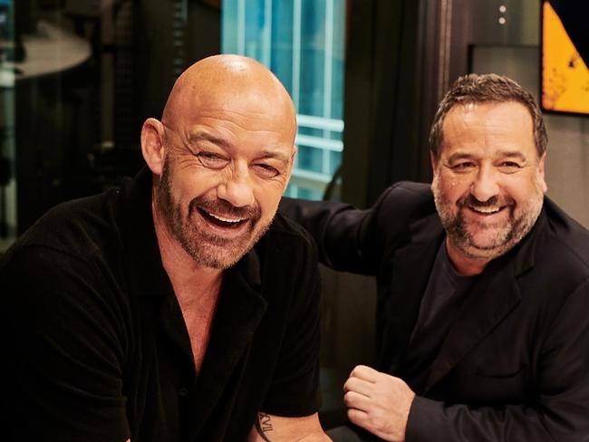 Mark Geyer with Aussie comedian Mick Molloy at Triple M.