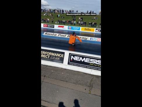 Man creates world's fastest wheelie bin