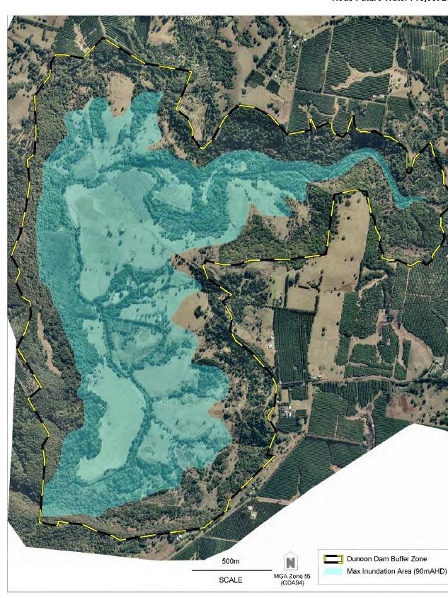 The catchment and buffer zones of a Proposed Dunoon Dam as they will be discussed by Rous County Council.