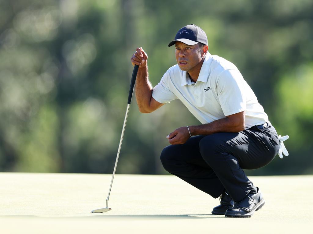 Tiger Woods had a nightmarish, career-worst round at Augusta on Saturday. Picture: Getty