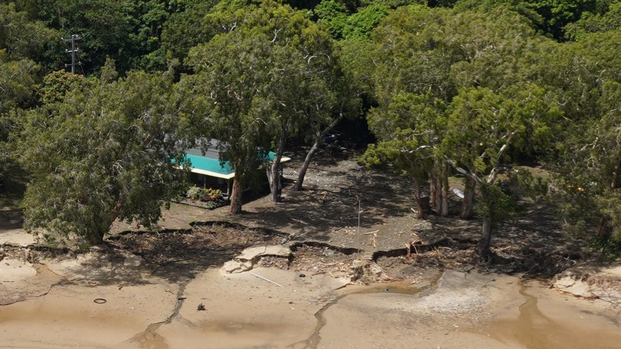 The Cairns Yacht Club at Ellis Beach has begun the long process of rebuilding after huge amounts of water swept through the Captain Cook Highway club in December. Picture: Supplied