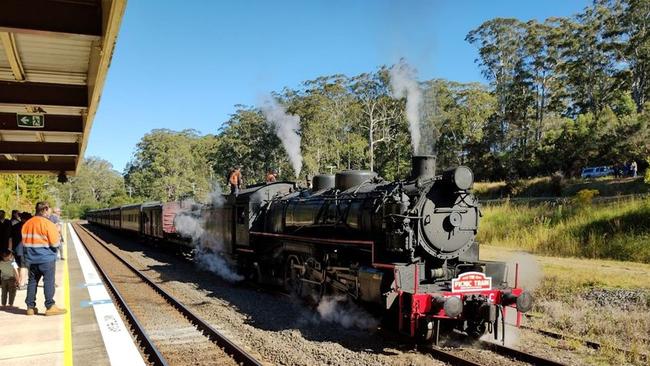 The Picnic Train at Nambucca Heads Station on its way to Coffs Harbour on July 8 this year. Picture: Nambucca Heads Station Rail Centenary 1923 – 2023 Facebook page