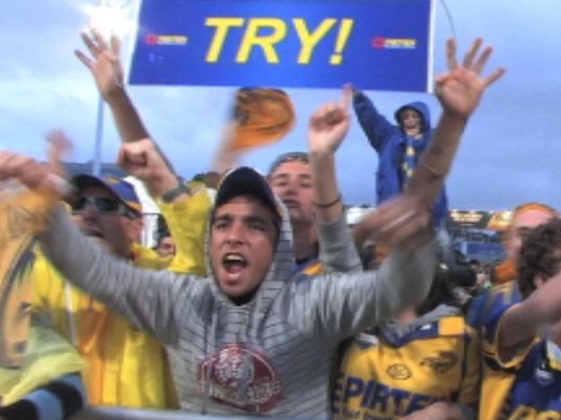 WEB VIDEO - 09122 - Fans at Parramatta Stadium ride an emotional roller coaster while watching the NRL Grand Final. Parramatta Eels, Jarryd Hayne