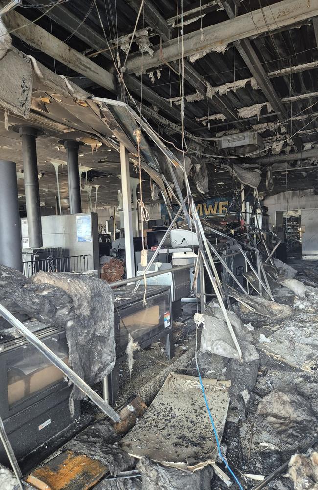 MWF Plumbing's showroom has been devastated by fire after the tobacco store next door was targeted on January 28. Picture: Facebook/MWF Plumbing