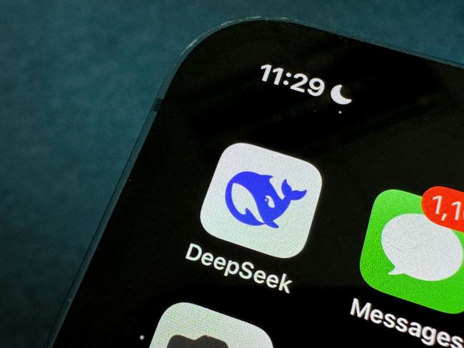 The DeepSeek app on a mobile phone in Beijing on January 27, 2025. (Photo by GREG BAKER / AFP)