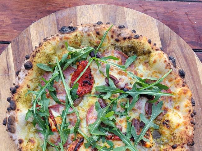 One of the wood-fired pizzas on offer at Amore Pizza Co which is weeks away from opening at Coolum.