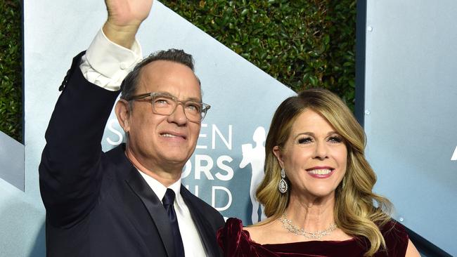 Tom Hanks with wife Rita Wilson on the red carpet. Picture: Getty