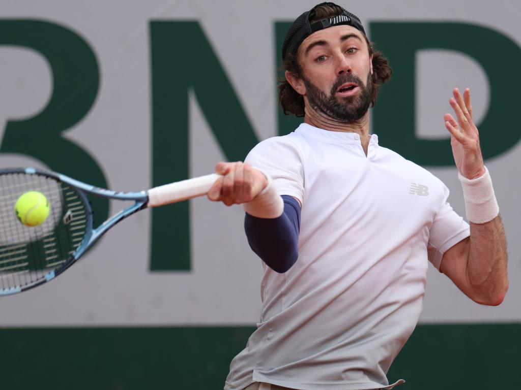 Jordan Thompson in his first round loss to Jiri Lehecka. Picture: Adam Pretty/Getty Images