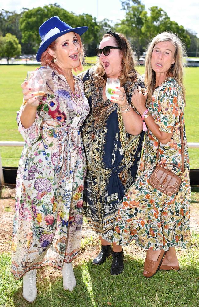 Elouise Dye, Jo Walker and Cath Sutherland at the Polo &amp; Provedores, Noosa. Picture Patrick Woods.