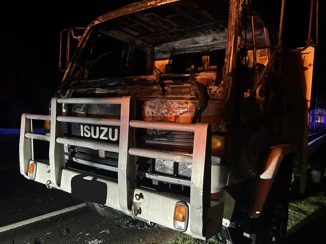 A truck stolen from Melbourne's northern suburbs was found torched in Anglesea. Picture: Eyewatch - Geelong Police Service Area