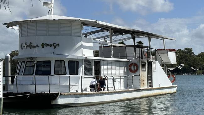 The Noosa Catalina owner is waiting on insurance assessors to give him the green light to operate following a blaze on the Noosa River on March 23. Picture: Letea Cavander