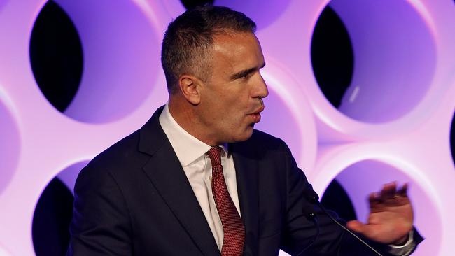 SYDNEY, AUSTRALIA - NewsWire Photos OCTOBER 10 , 2024:   South Australian Premier Peter Malinauskas speaks at the  Social Media Summit at ICC Darling Harbour Sydney.  Picture: NewsWire / John Appleyard