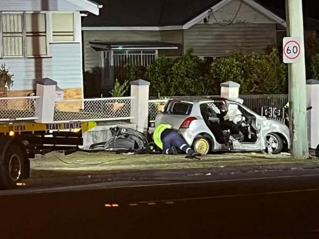 The crash at Annerley last night. Picture: Brisbane Incidents Report.