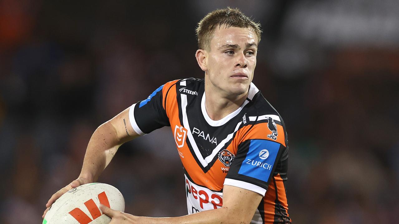 Clubs are sniffing around Tigers playmaker Lachie Galvin. (Photo by Mark Metcalfe/Getty Images)