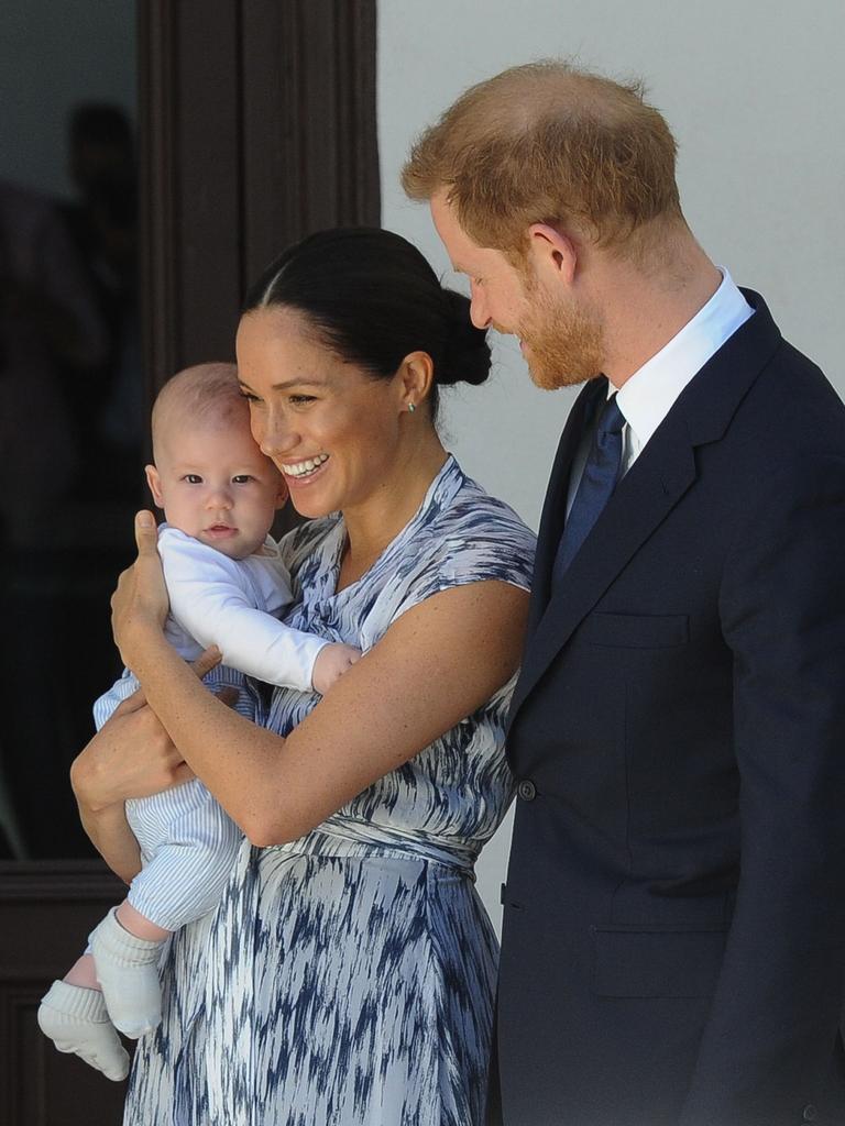 The tour was the family’s first official visit to Africa as a family since their son Archie was born. Picture: Henk Kruger/AFP