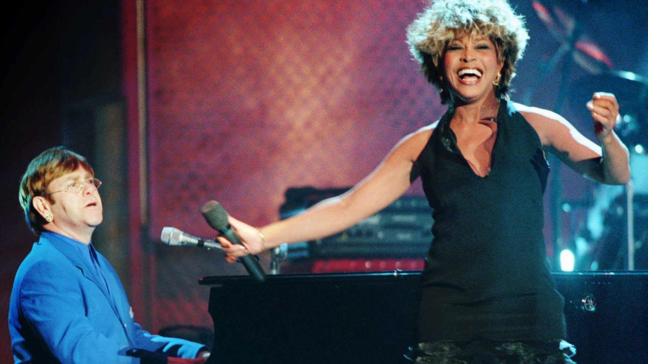 Tina Turner and Elton John performing together in 1995.