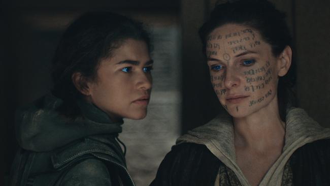 Zendaya and Rebecca Ferguson in a scene from Dune: Part Two.