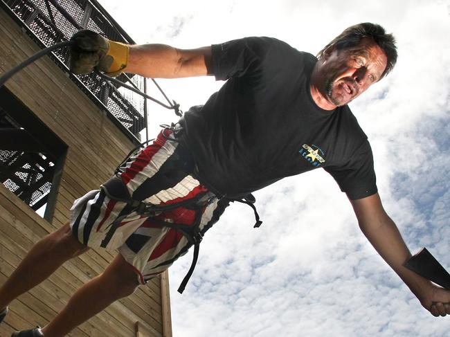 Colin Handley from the Australian Stunt Academy at Nerang following an incident on Wednesday when police were called during filming of a stunt film.