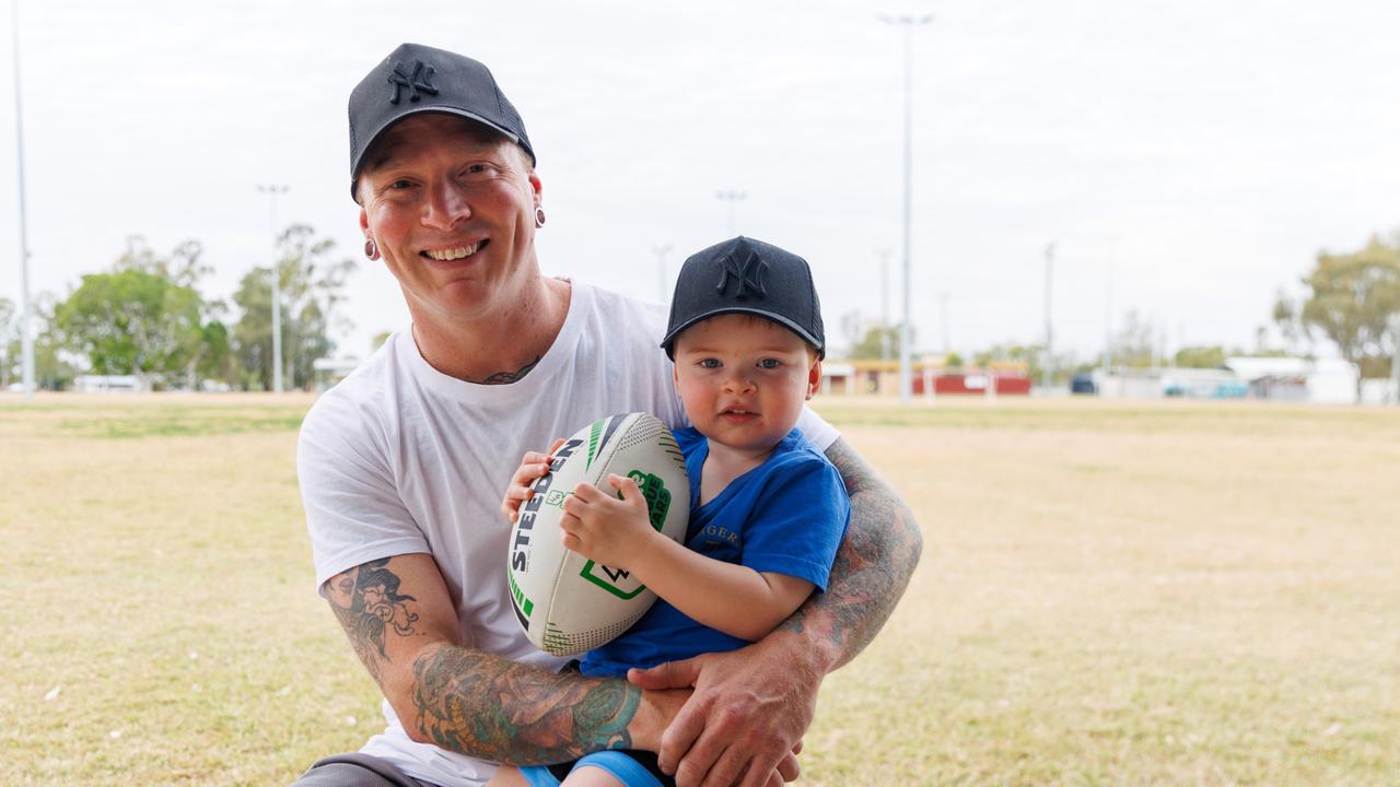 Blake Denniss and Harrison Denniss (3) from Biloela. Photo: Steve Vit