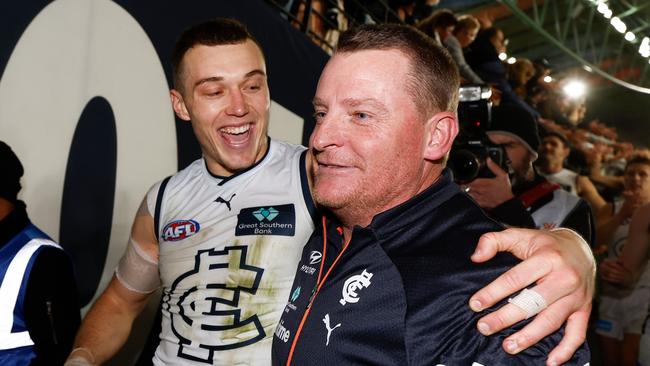 Voss praised Patrick Cripps’ loyalty to Carlton. Picture: Michael Willson/AFL Photos via Getty Images