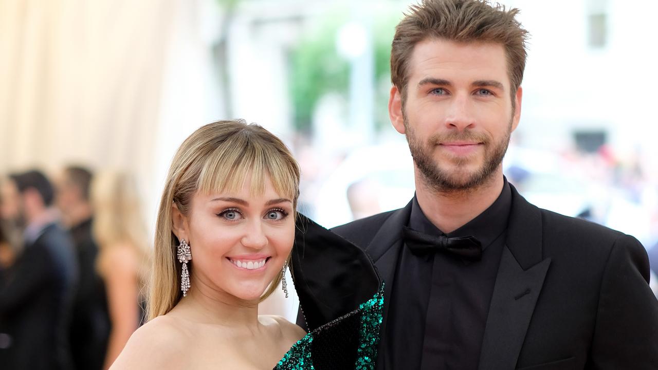 Cyrus and Hemsworth at the Met Gala this year. Picture: Dimitrios Kambouris/Getty Images for The Met Museum/Vogue