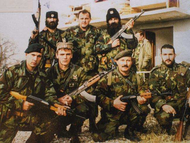 Zoran Tadic (C top row) with members of his brigade. Picture: Supplied.