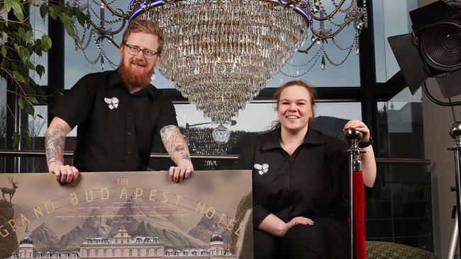 Chris Upton marketing manager and Elizabeth Nichols cafe supervisor.  The State Cinema in Hobart is marking 110 years by showing their 11 most popular films.  Picture: Nikki Davis-Jones