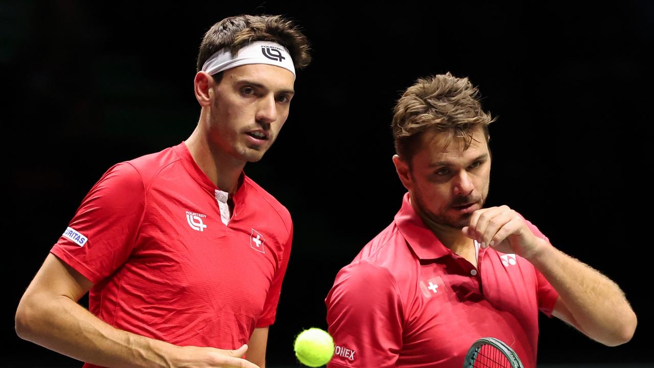 Stan Wawrinka (right), in action for Switzerland this week, has kicked off a fresh rift regarding the state of the Davis Cup. (Photo by Matt McNulty/Getty Images for ITF)