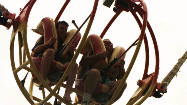 Thrillseekers aboard the Bungee Rocket.