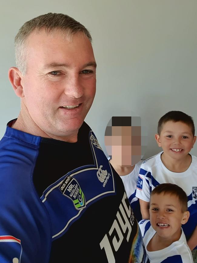 Father Joseph Shorey with sons Sheldon (front) and Shane Shorey (back).